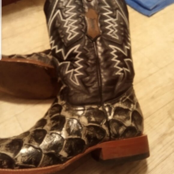10.5 fish scale square toe boots tanner mark - Picture 3 of 4